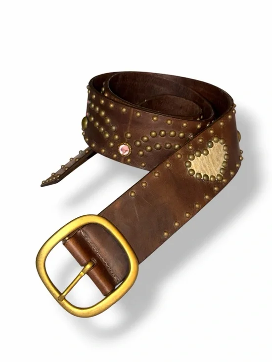 Streets Ahead Anthropologie Hearts and studs leather bohemian belt - Picture 10 of 10